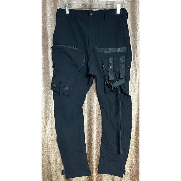 Orbit Men's Small Tactical Cargo Pants Multiple Pockets & Straps Black Hiking Hu